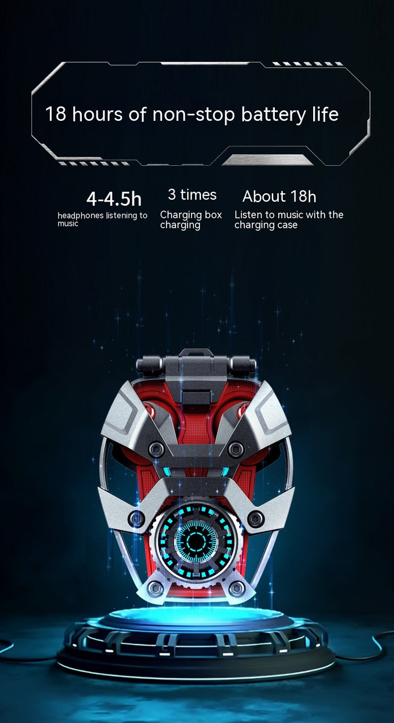 Bluetooth Headset Mecha Wind True Wireless High Sound Quality Zinc Alloy Pressure Relief Half In-Ear