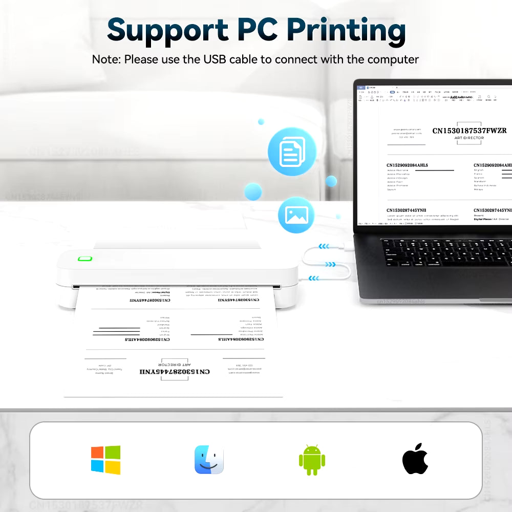 VoltVibe PrintJet A4 | Portable Inkless Bluetooth Document Printer