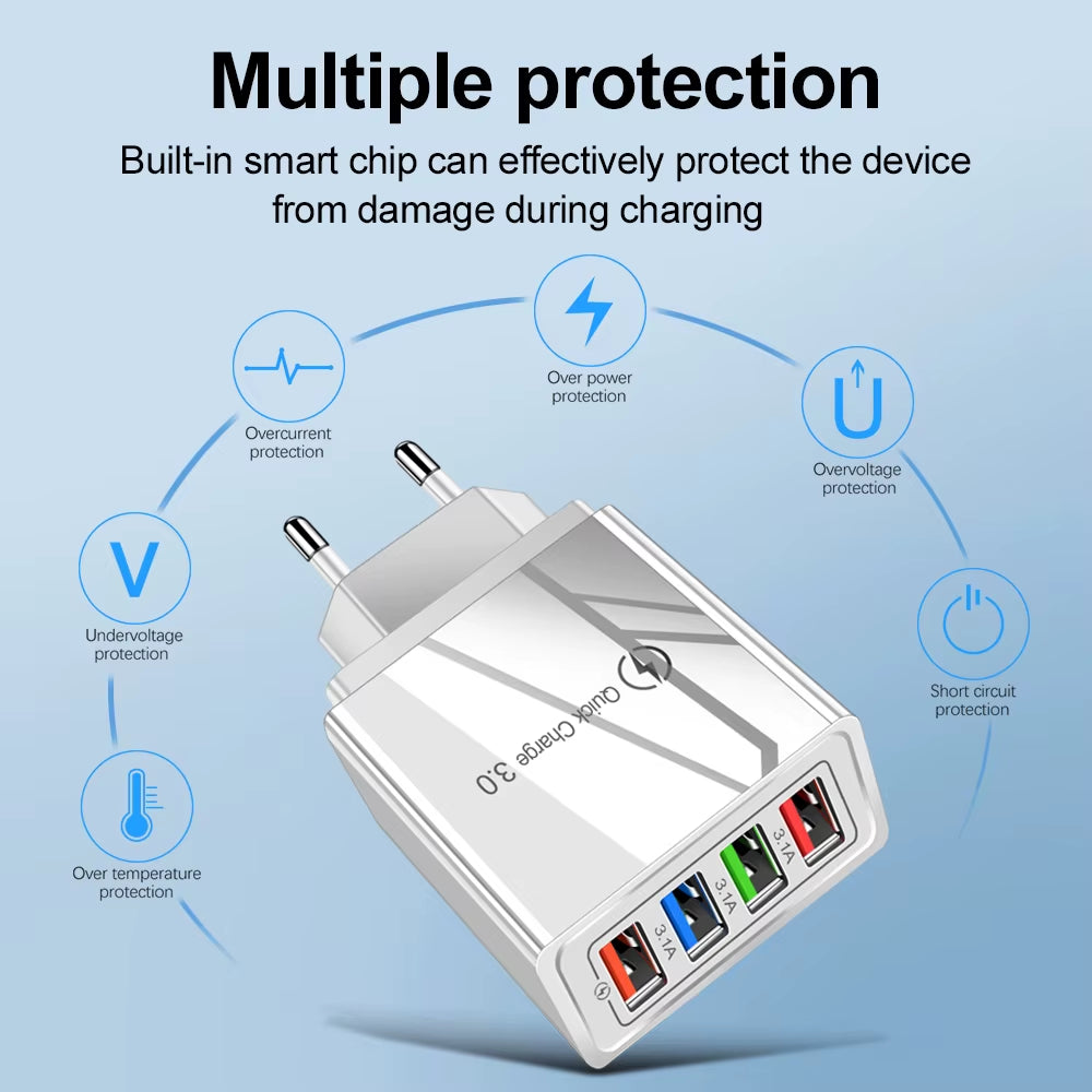 VoltVibe NitroVolt X4 | Quick Charge Multi-Device Travel Adapter