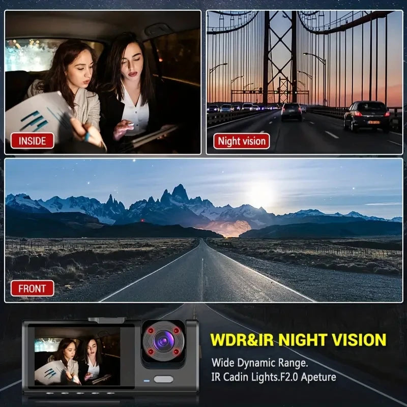 VoltVibe DriveGuard Pro | Multi-Lens WiFi Smart Dash Cam