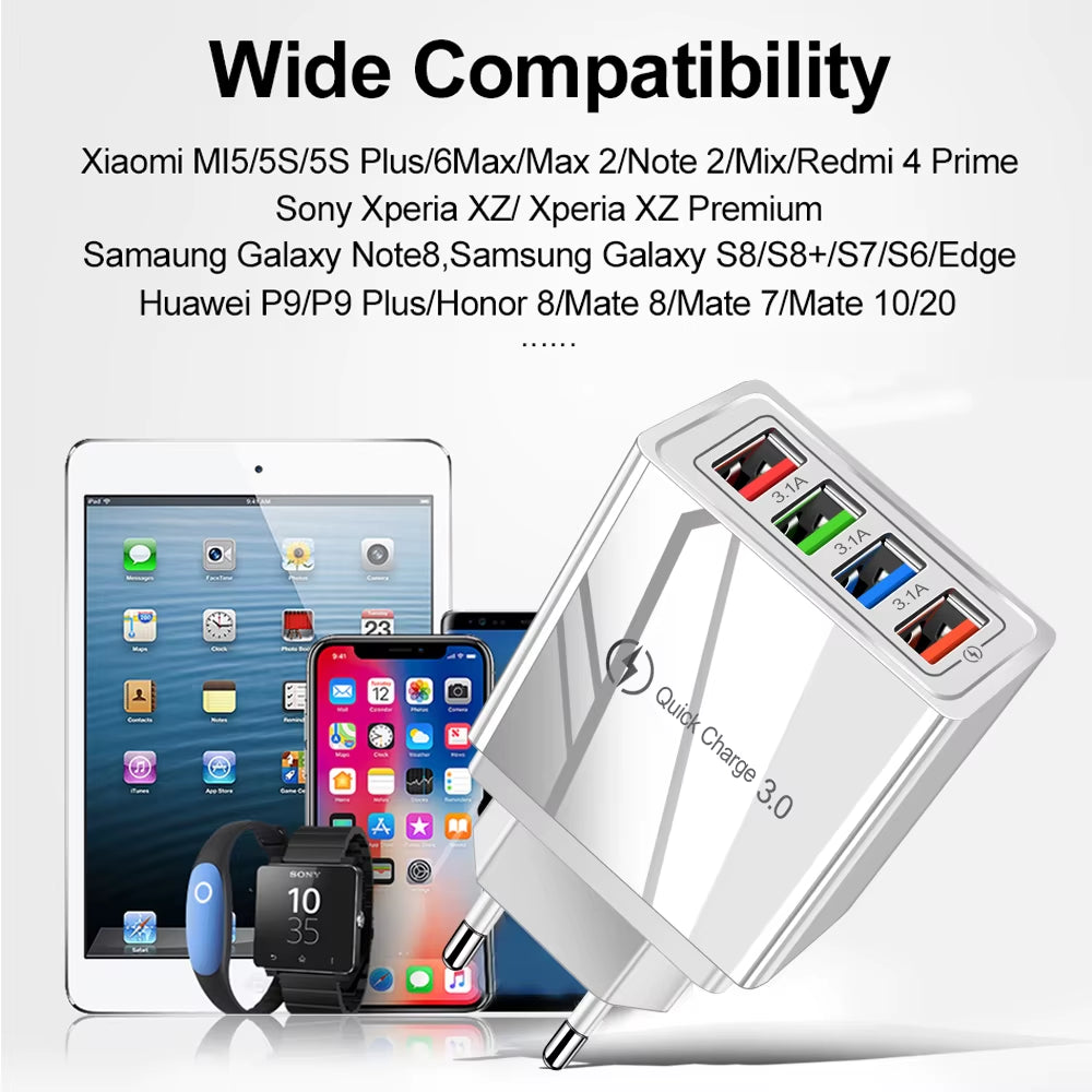 VoltVibe NitroVolt X4 | Quick Charge Multi-Device Travel Adapter