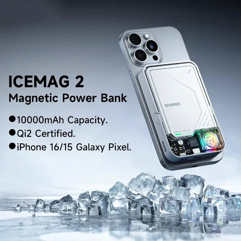 VoltVibe IceMag Pro | Transparent RGB Magnetic Power Bank