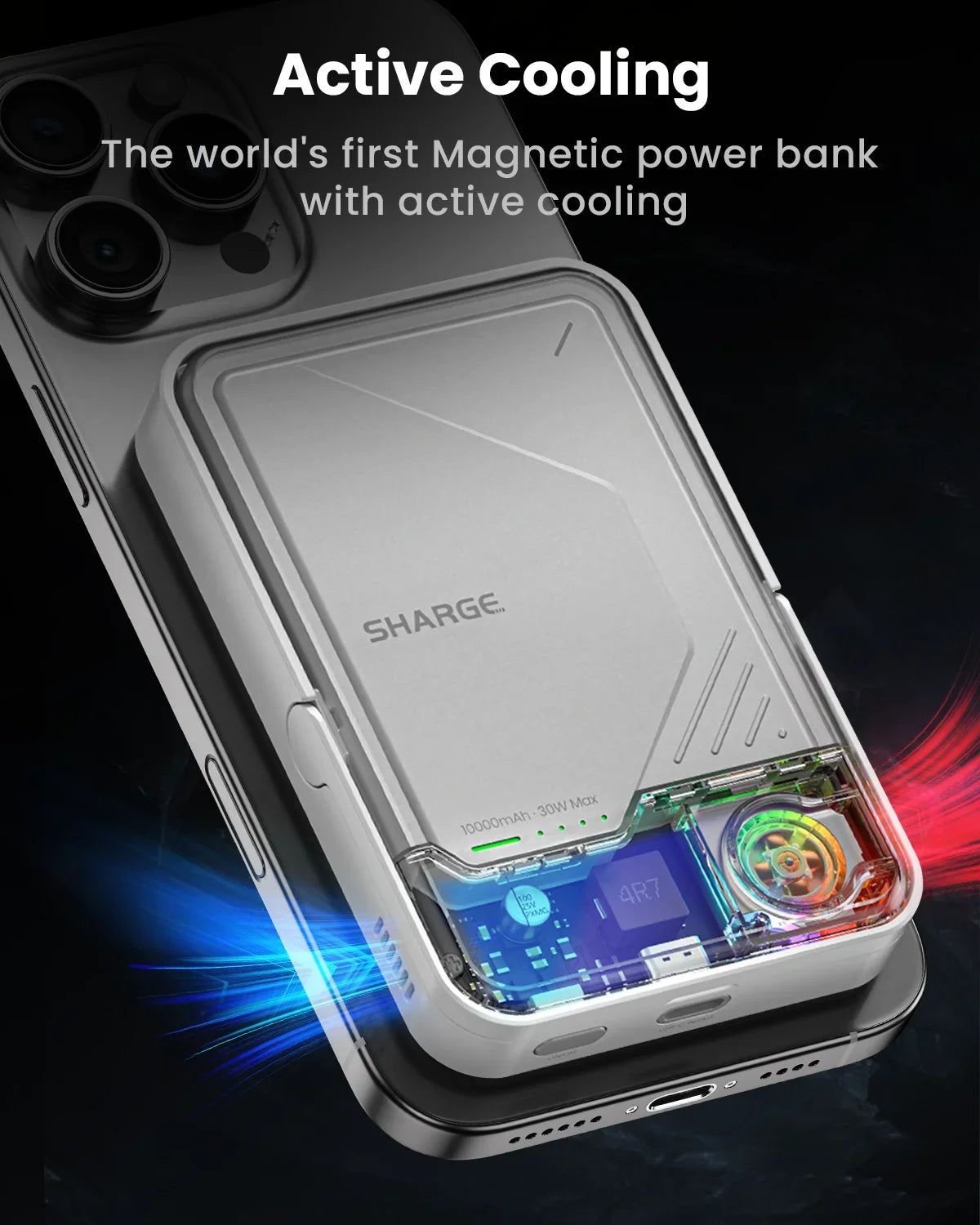 VoltVibe IceMag Pro | Transparent RGB Magnetic Power Bank
