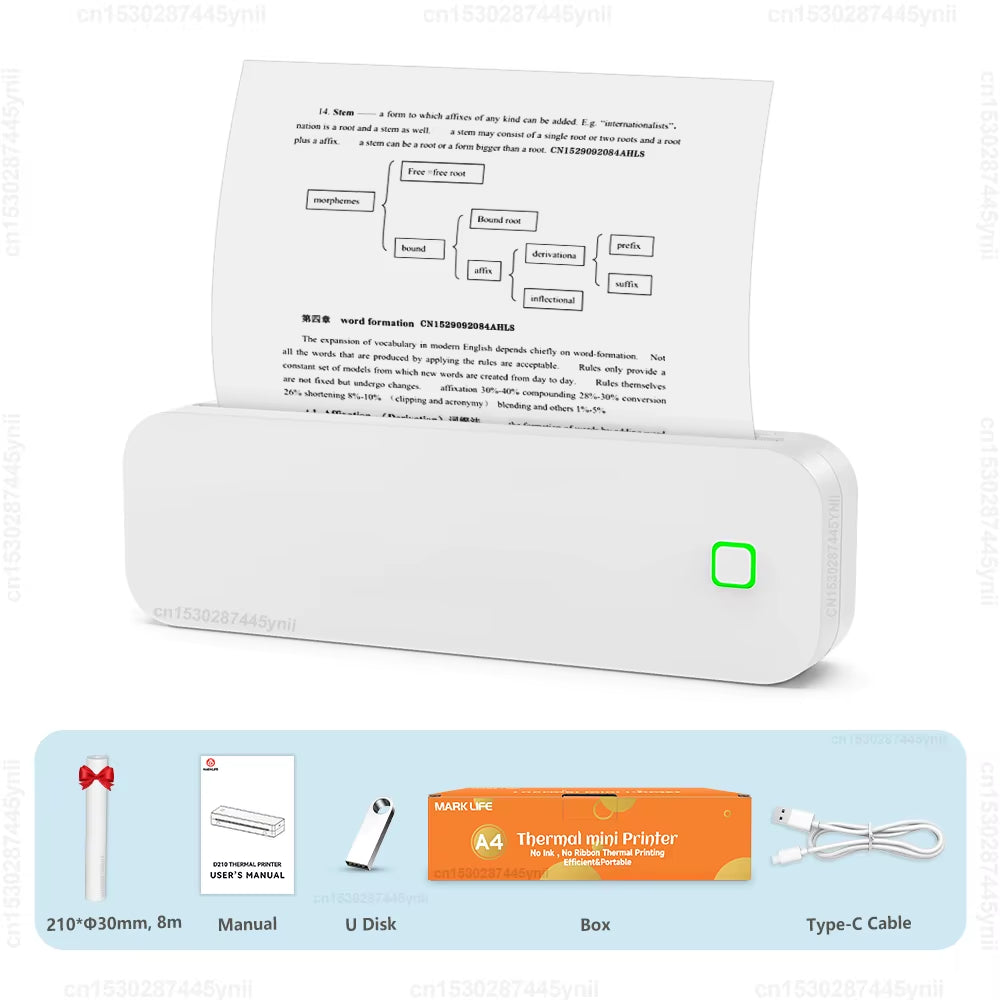 VoltVibe PrintJet A4 | Portable Inkless Bluetooth Document Printer