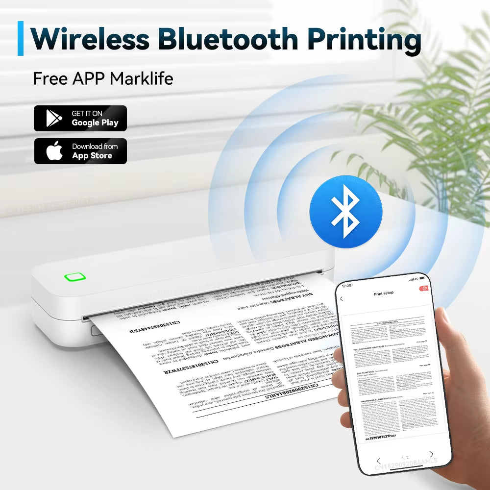 VoltVibe PrintJet A4 | Portable Inkless Bluetooth Document Printer