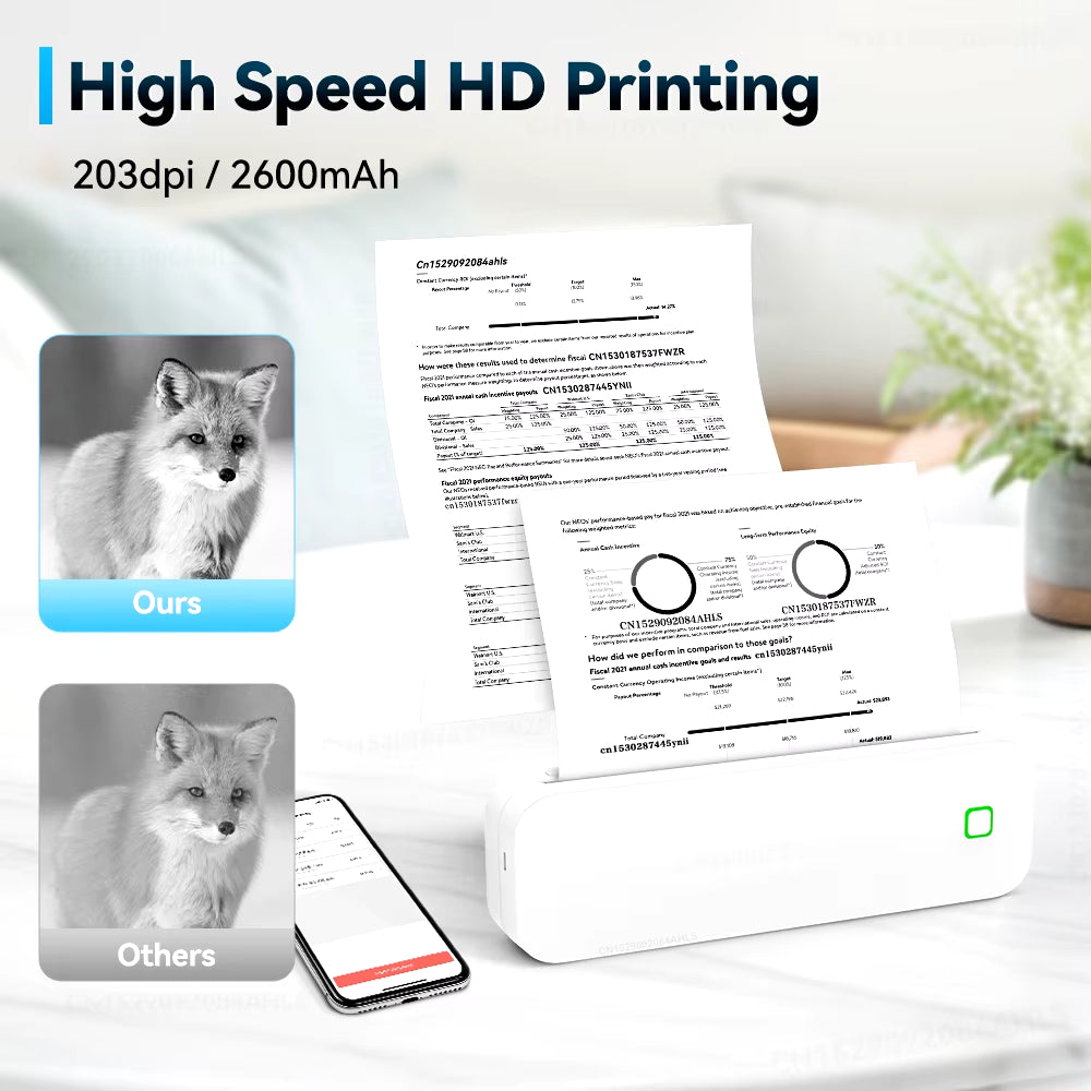 VoltVibe PrintJet A4 | Portable Inkless Bluetooth Document Printer