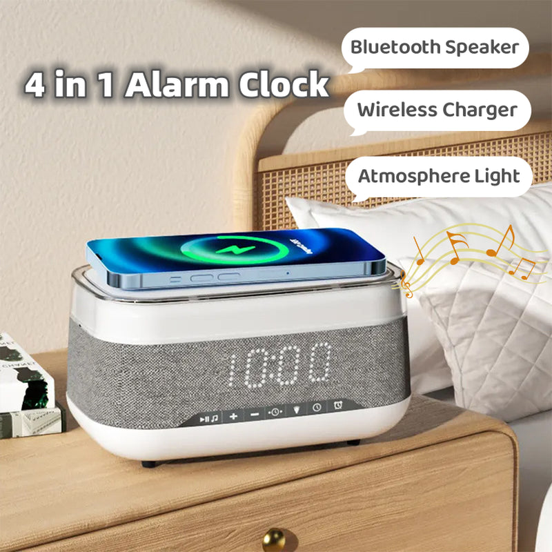 VoltVibe ChronoGlow 4-in-1 Smart Alarm Clock Wireless Charger