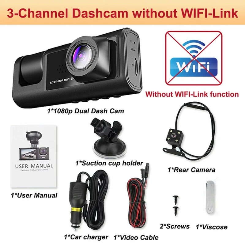 VoltVibe DriveGuard Pro | Multi-Lens WiFi Smart Dash Cam